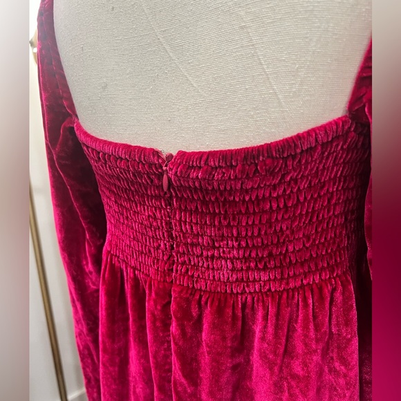Reformation Mini Fuchsia Velvet Dress, NEW Sz M - Picture 3 of 6